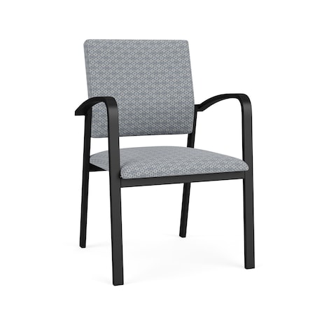 Newport Guest Chair Metal Frame, Black, RS Fog Upholstery